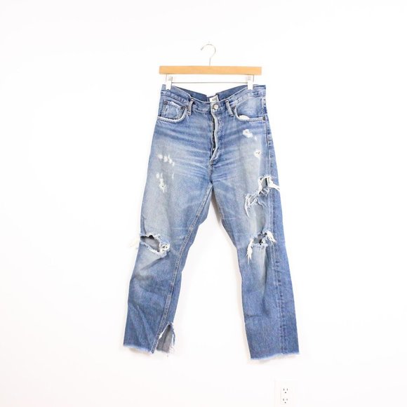 Agolde Denim - AGOLDE Ripped Straight Leg  Jeans